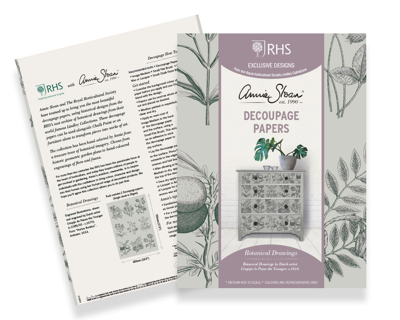 Annie Sloan® RHS Decoupage Paper - BOTANICAL DRAWINGS