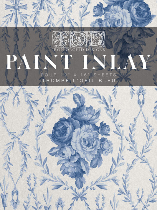 IOD Decor Paint Inlay™ TROMP L'Oeill Bleu