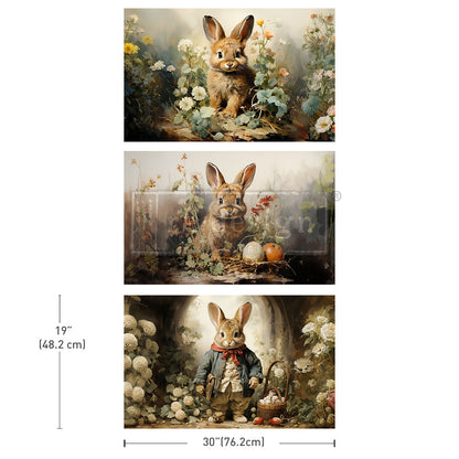 Redesign Decoupage Tissue Paper 3 Pack DREAMY BUNNIES