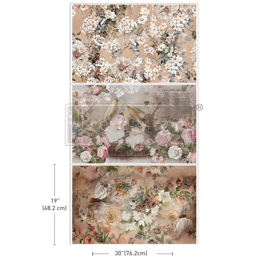 Redesign Decoupage Tissue Paper 3 Pack ROMANCE IN BLOOM
