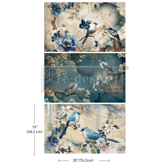 Redesign Decoupage Tissue Paper 3 Pack SAPPHIRE WINGS
