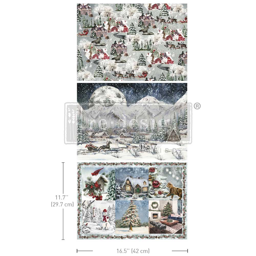 Redesign Decoupage Tissue Paper A3 Snowfall Splendor