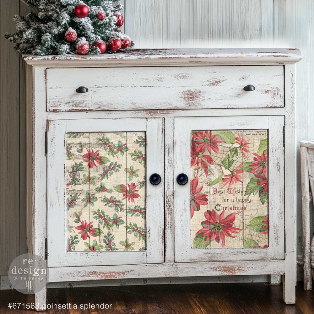 Redesign Decoupage Tissue Paper A3 Poinsettias