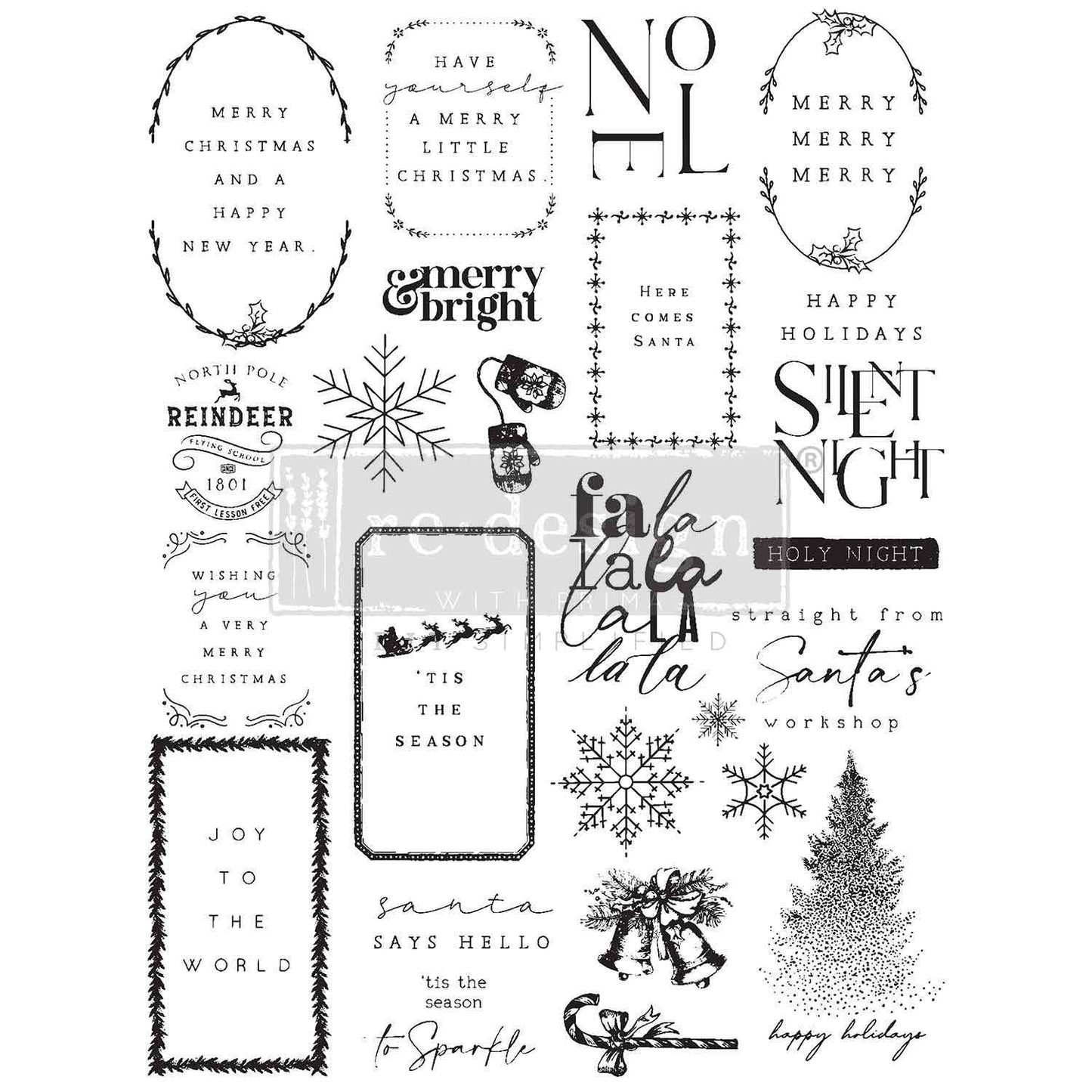 Redesign Decor Stamp Here Comes Santa