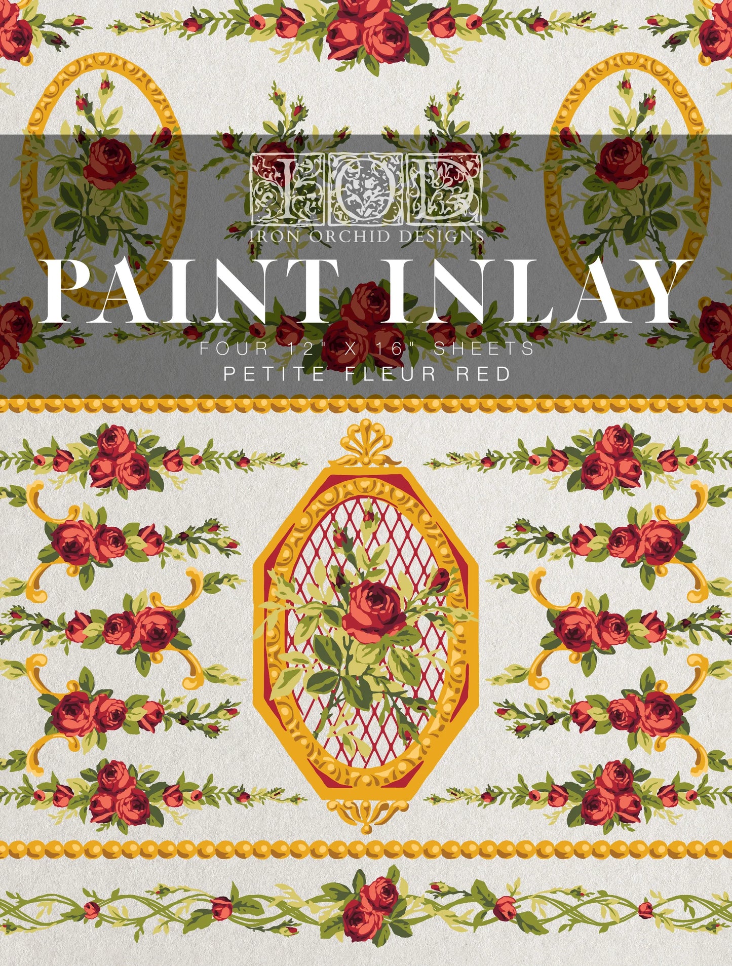 NEW IOD Decor Paint Inlay™ PETIT FLEUR RED