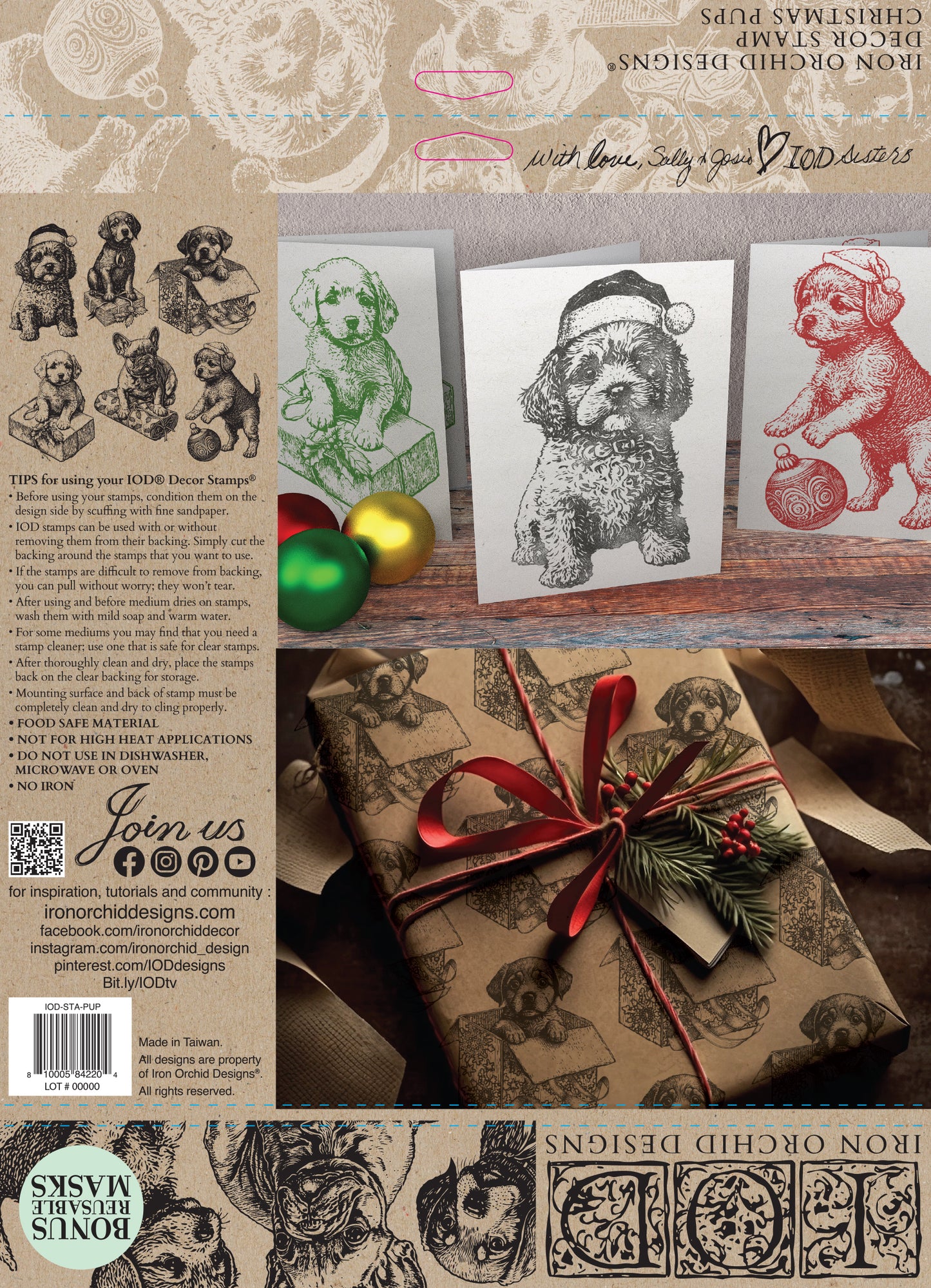 IOD Holiday Collection Stamps™ CHRISTMAS PUPS