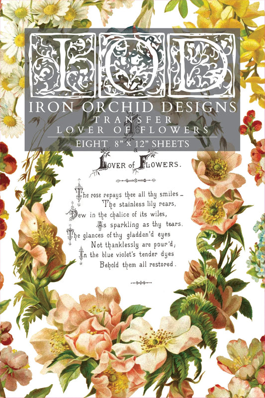 NEW IOD Decor Transfers™ LOVERS OF FLOWERS 8×12 PAD™