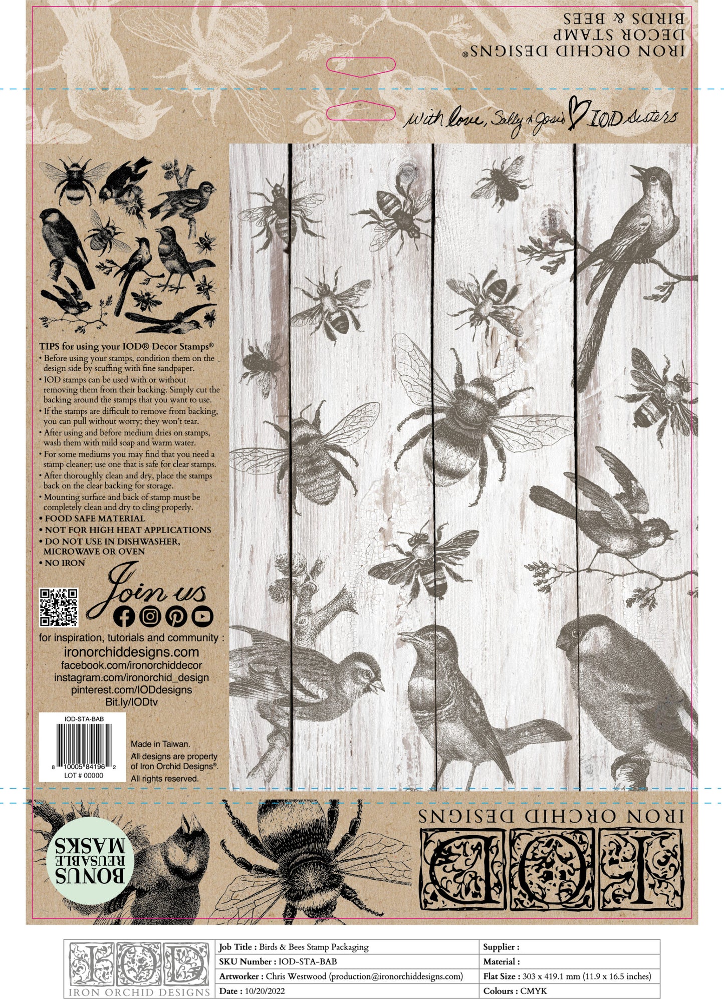 IOD Decor Stamps™ BIRDS & BEES