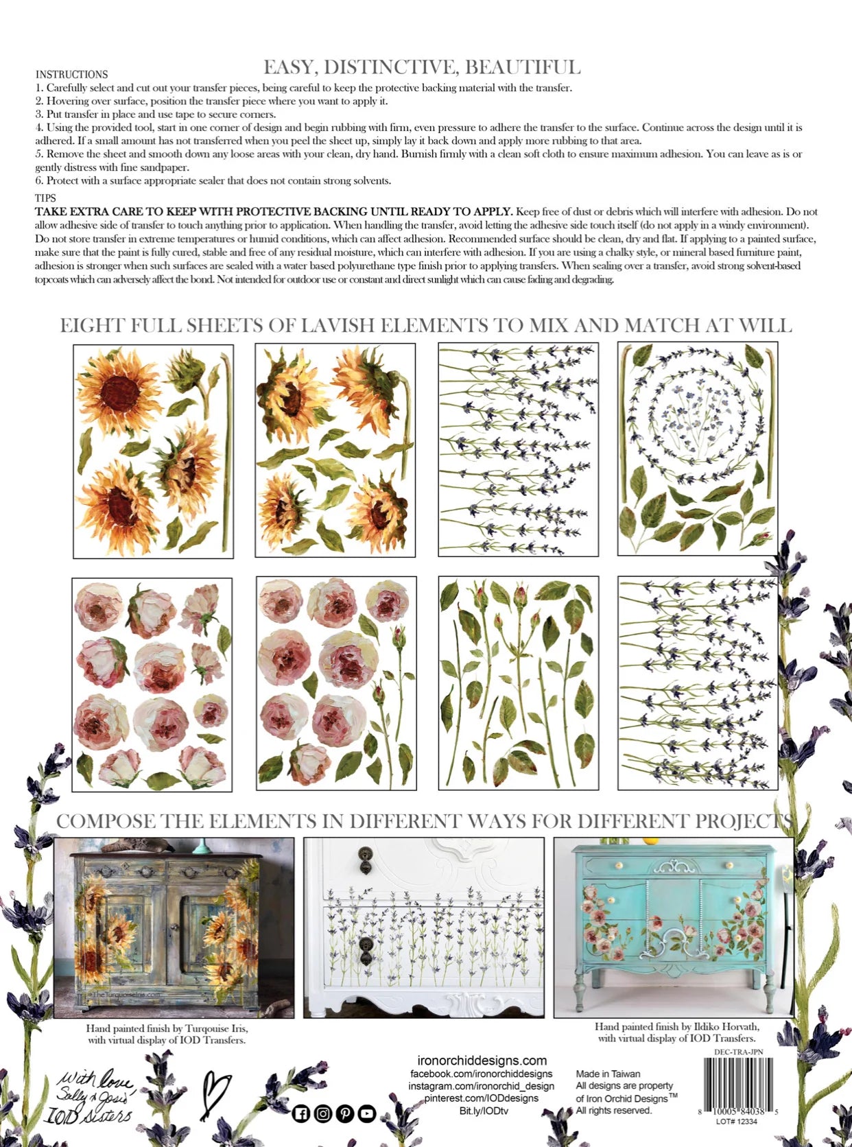 IOD Decor Transfers™ PAINTERLY FLORALS