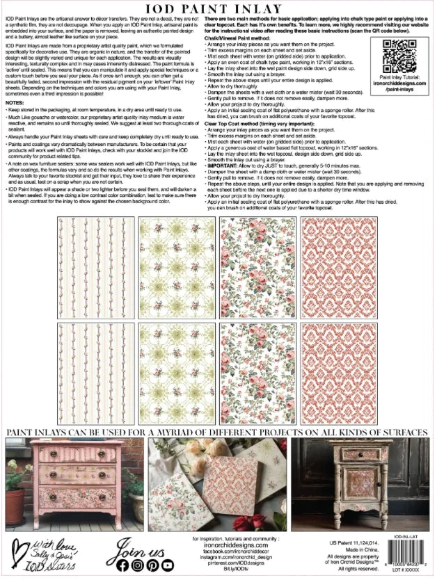 NEW IOD Decor Paint Inlay™ LATTICE ROSE