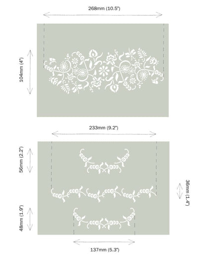 Annie Sloan®  Stencil - PAISLEY FLORAL GARLAND