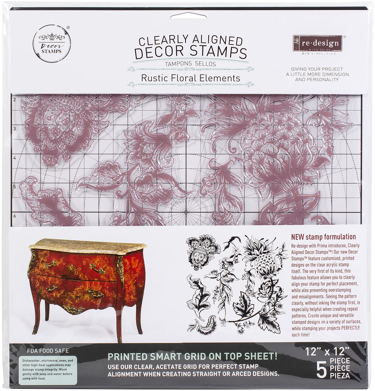 Rustic Stamps Redesign Decor Stamp RUSTIC FLORAL ELEMENTS – Addicted to Vintage Furniture