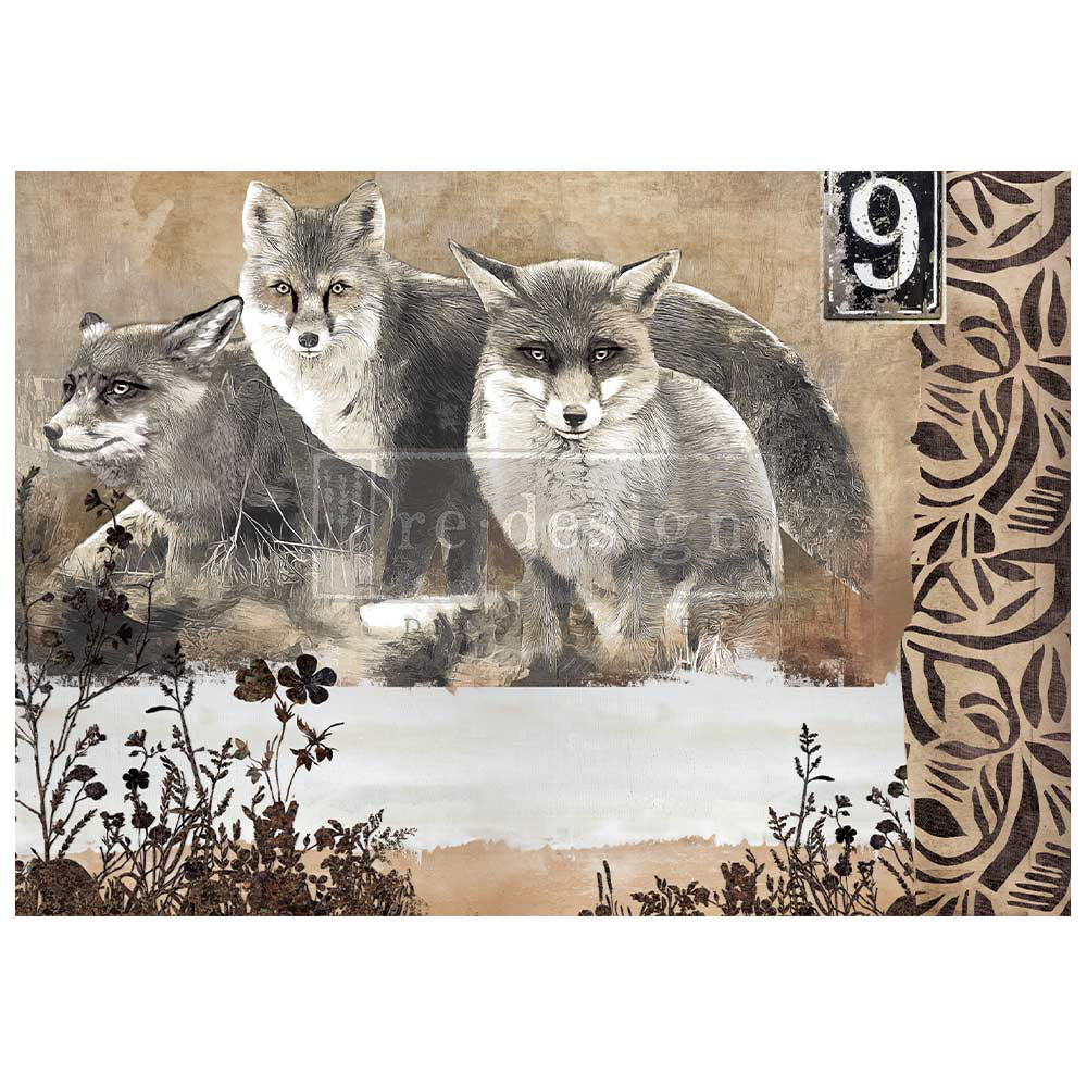 Redesign A1 Decoupage Fibre CALM FOXES