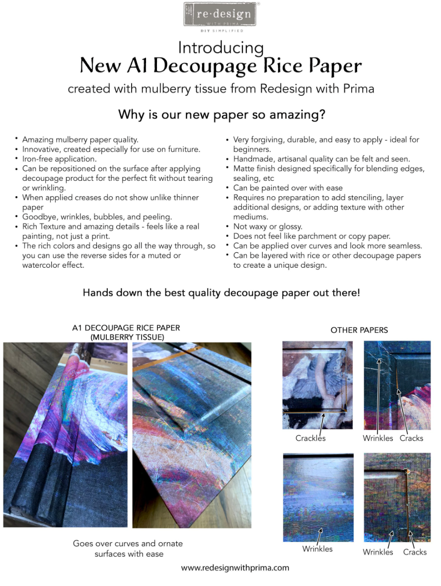 Redesign A1 Rice Paper GENTLE FRIENDS – Addicted to Vintage Furniture