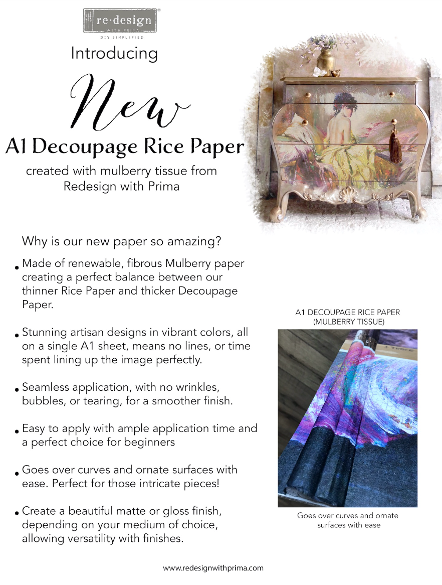 Redesign A1 Rice Paper GENTLE FRIENDS – Addicted to Vintage Furniture