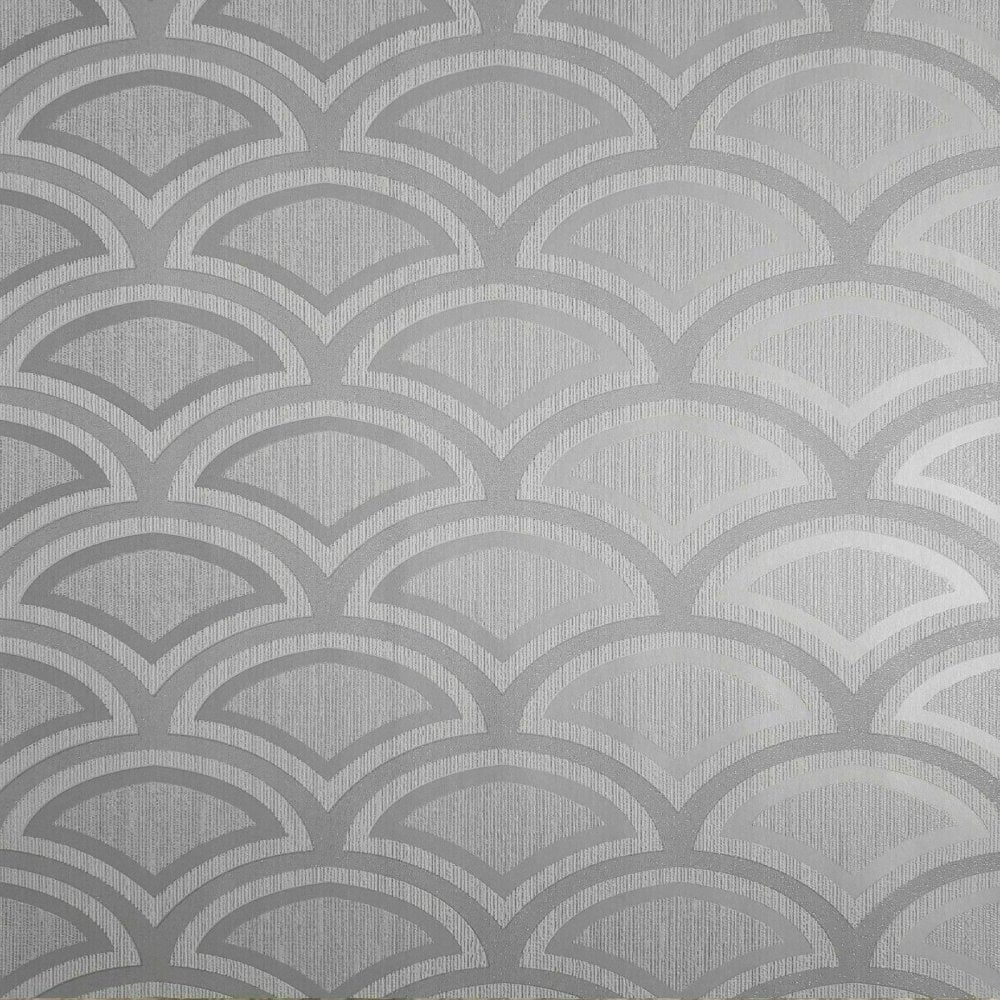 Wallpaper - GLITTER MOON WALLPAPER GREY/SILVER  1 METRE