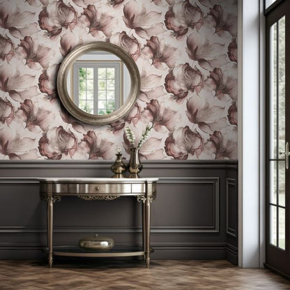 Wallpaper - MURIVA ELYSIAN FLORAL PINK 1 METRE