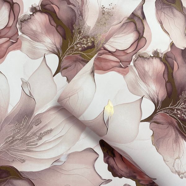 Wallpaper - MURIVA ELYSIAN FLORAL PINK 1 METRE