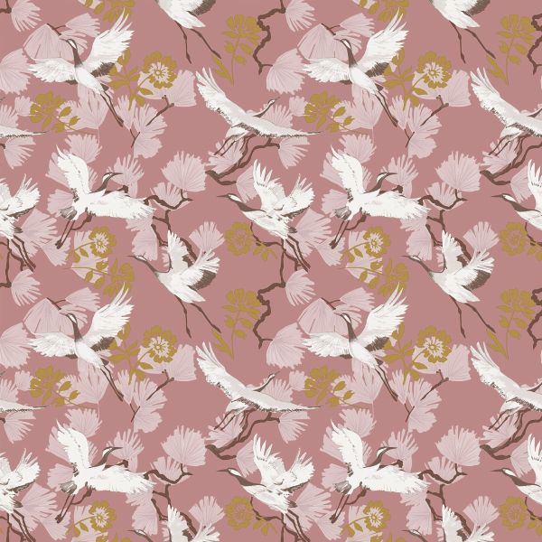 Wallpaper - FURN DEMOISELLE BIRDS BLUSH 1 METRE