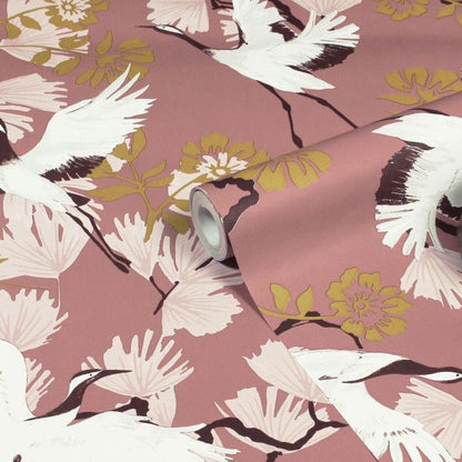 Wallpaper - FURN DEMOISELLE BIRDS BLUSH 1 METRE