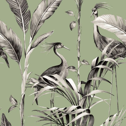 Wallpaper - AZZURRA LEAF SAGE GREEN 1 METRE