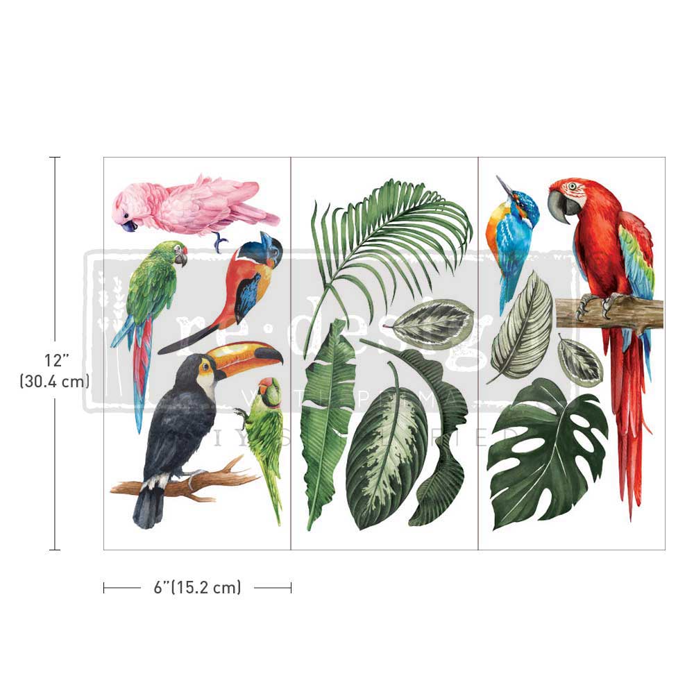 Redesign Decor Transfers® TROPICAL BIRDS
