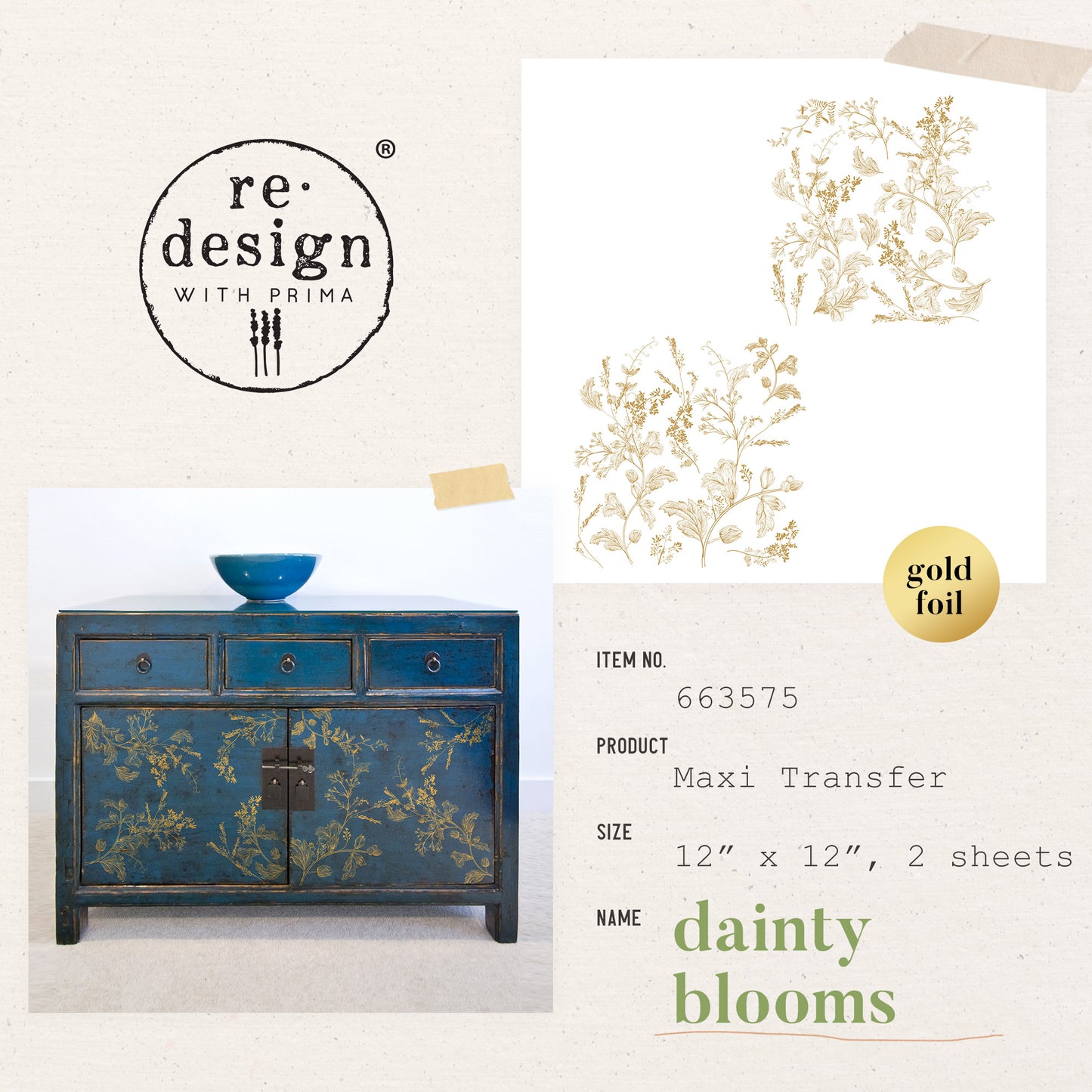 Redesign Decor Transfers® DAINTY BLOOMS