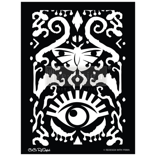 Redesign Stencil CECE ALL SEEING IKAT PATTERN | redesign-stencil-cece-cece-all-seeing-ikat | Redesign with Prima
