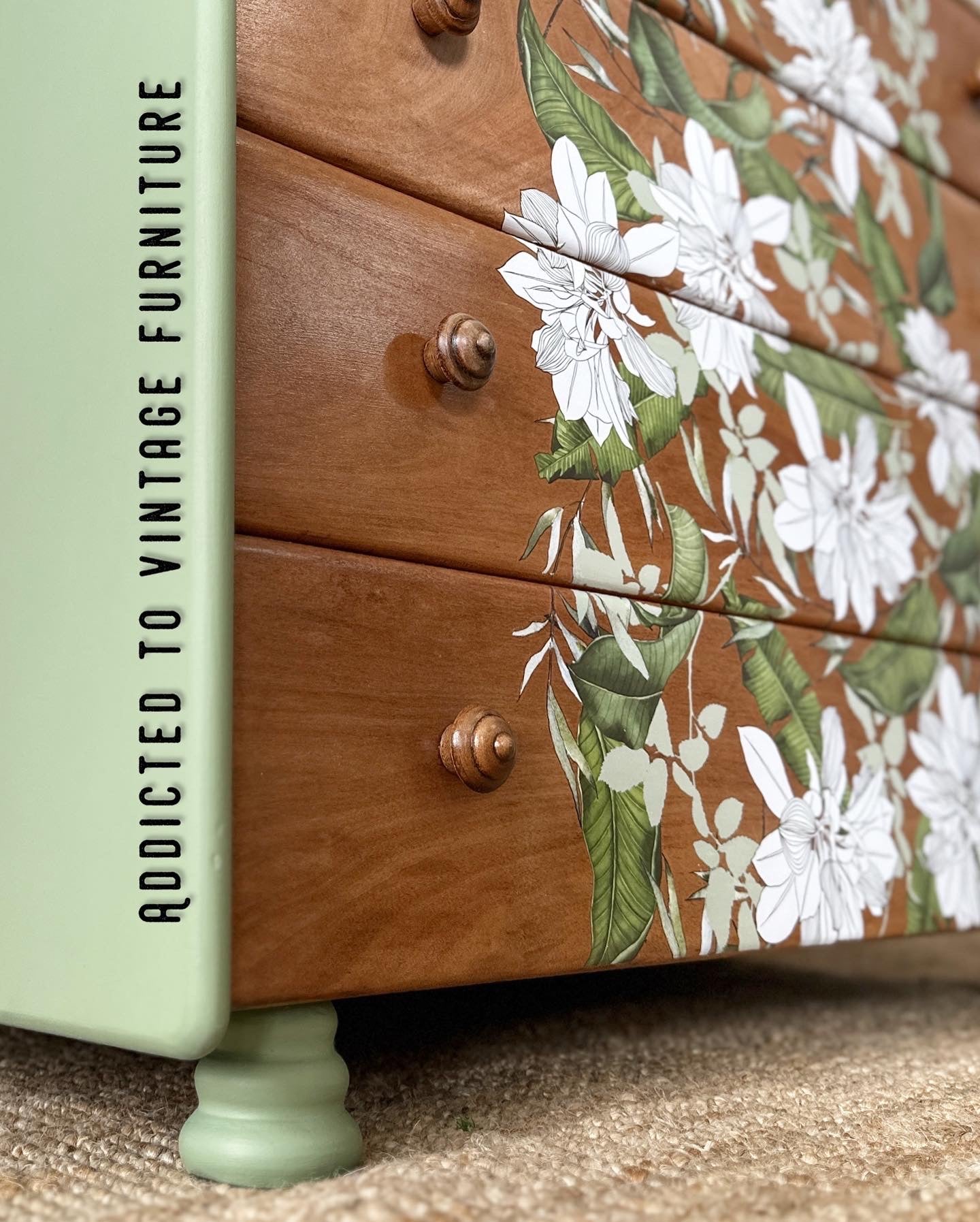 'Peaceful Garden' Vintage Chest of Drawers by ATVF