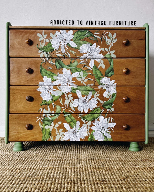 'Peaceful Garden' Vintage Chest of Drawers by ATVF