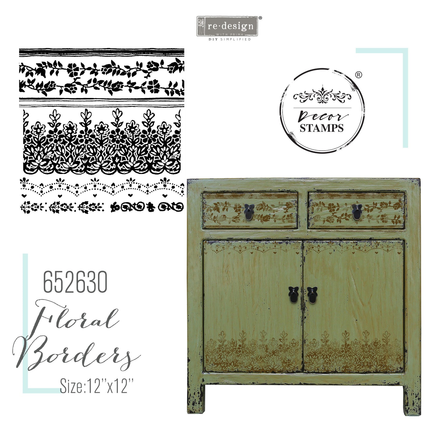 Redesign Decor Stamp FLORAL BORDERS | redesign-decor-stamp-floral-borders | Redesign With Prima