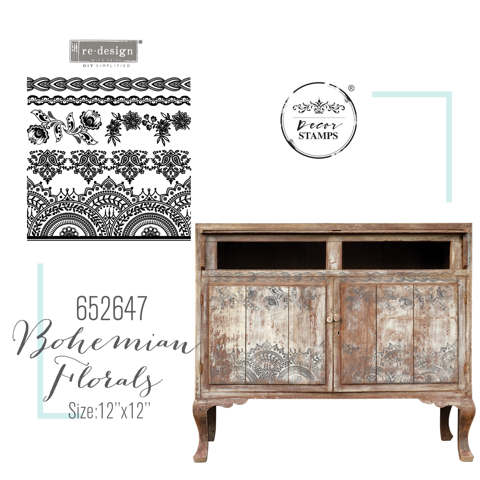 Redesign Decor Stamp BOHEMIAN FLORALS | redesign-decor-stamp-bohemian-florals | Redesign With Prima