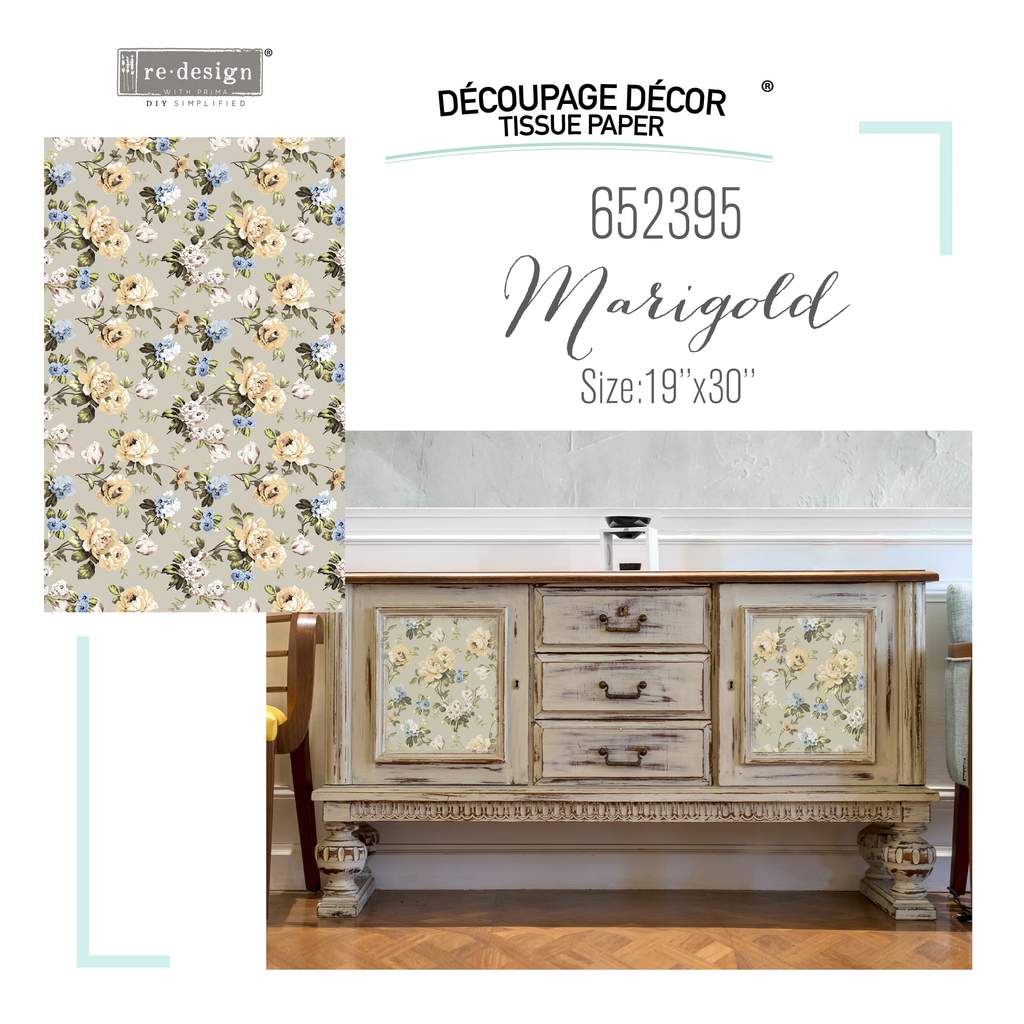 Redesign Decoupage Decor Tissue Paper - MARIGOLD | redesign-decoupage-decor-tissue-paper-marigold | Redesign with Prima