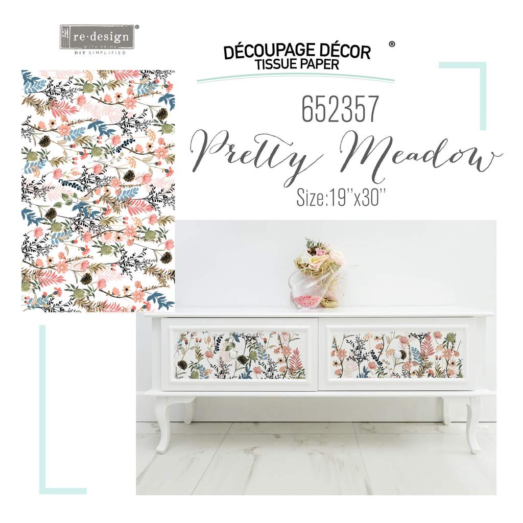 Redesign Decoupage Decor Tissue Paper - PRETTY MEADOWS | product-21-03-25-221755-3 | Redesign with Prima