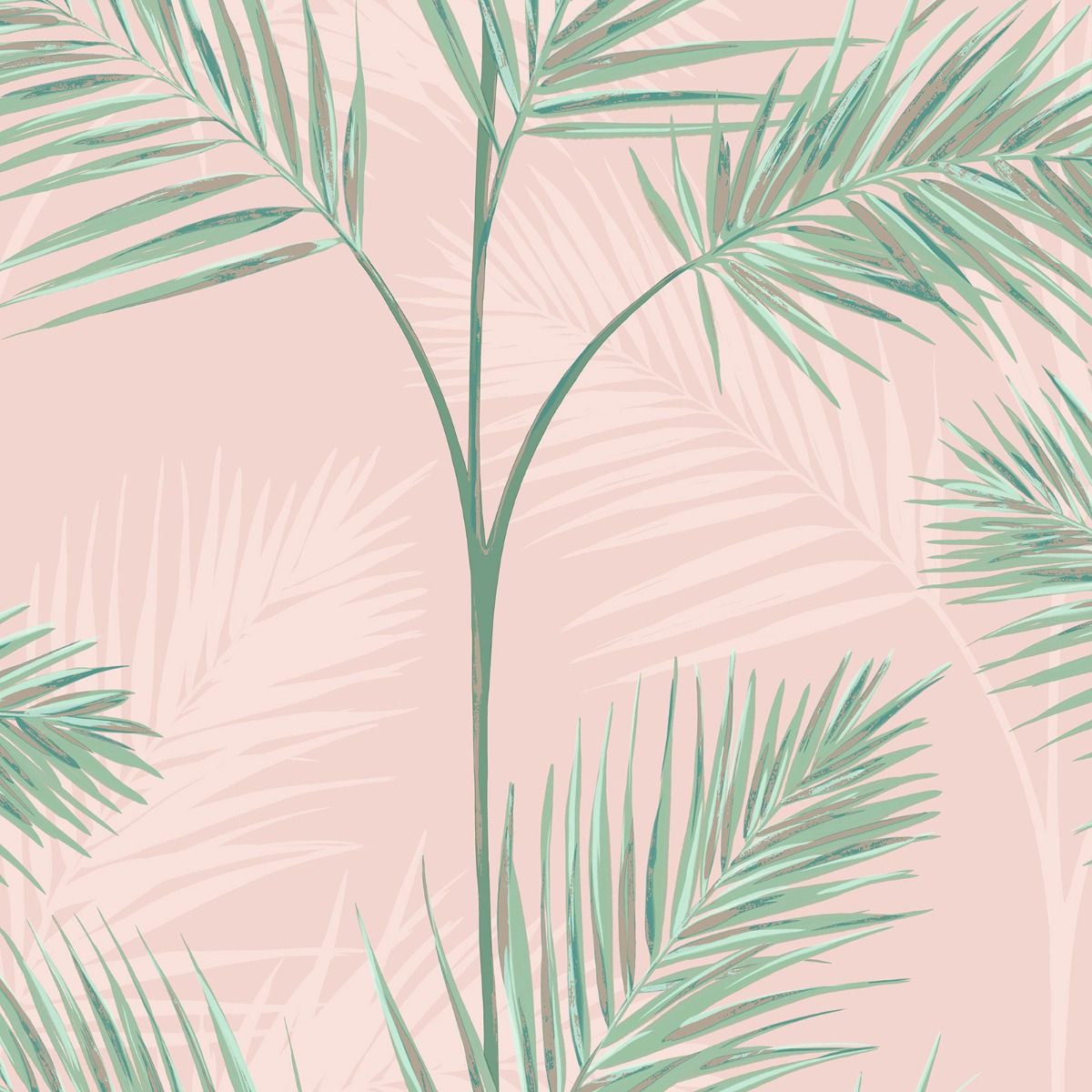 Wallpaper - SOUTH BEACH PALM LEAF PINK  1 METRE