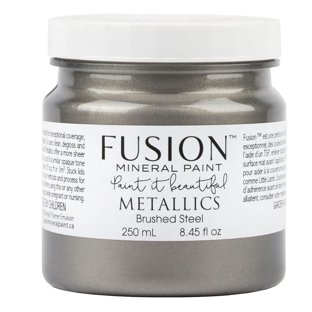 Metallic Mineral Paint BRUSHED STEEL | metallic-mineral-paint-brushed-steel | Fusion Mineral Paint Metallic's | Refinished P/L