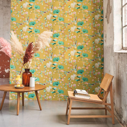 Wallpaper -  AMAZING JAPANESE GARDEN MUSTARD 1 METRE