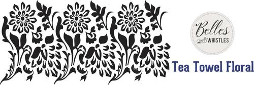 Dixie Belle Stencil - TEA TOWEL FLORAL | dixie-belle-stencil-tea-towel-floral | Dixie Belle Paint Company