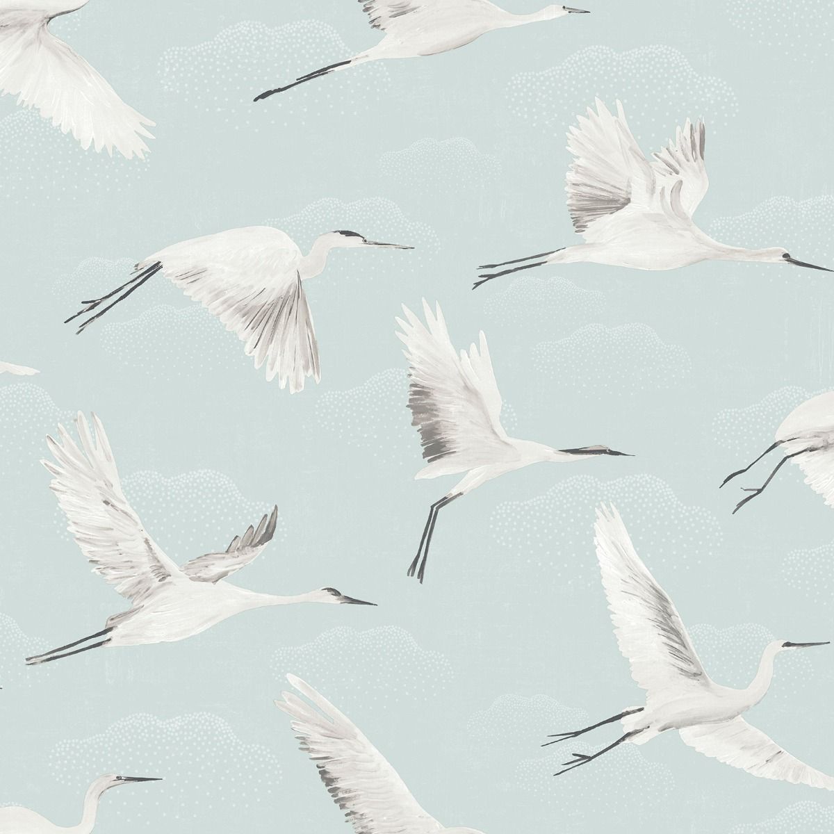 Wallpaper - IN FLIGHT CRANES DUCK EGG 1 METRE – Addicted to Vintage ...